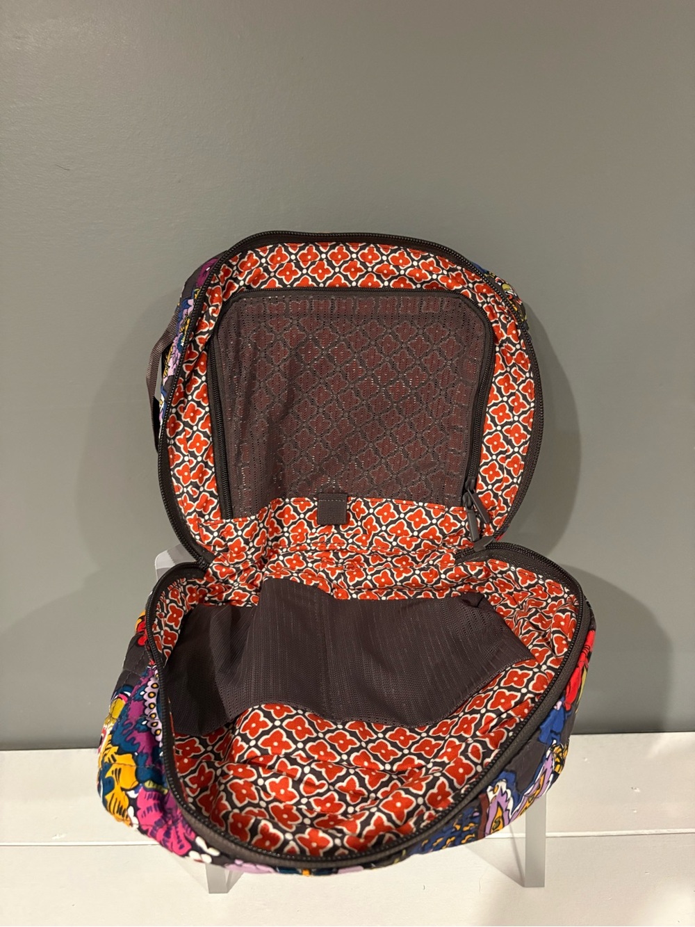 Vera Bradley Brown Multi Floral Quilted Cord Case - Picture 2 of 5